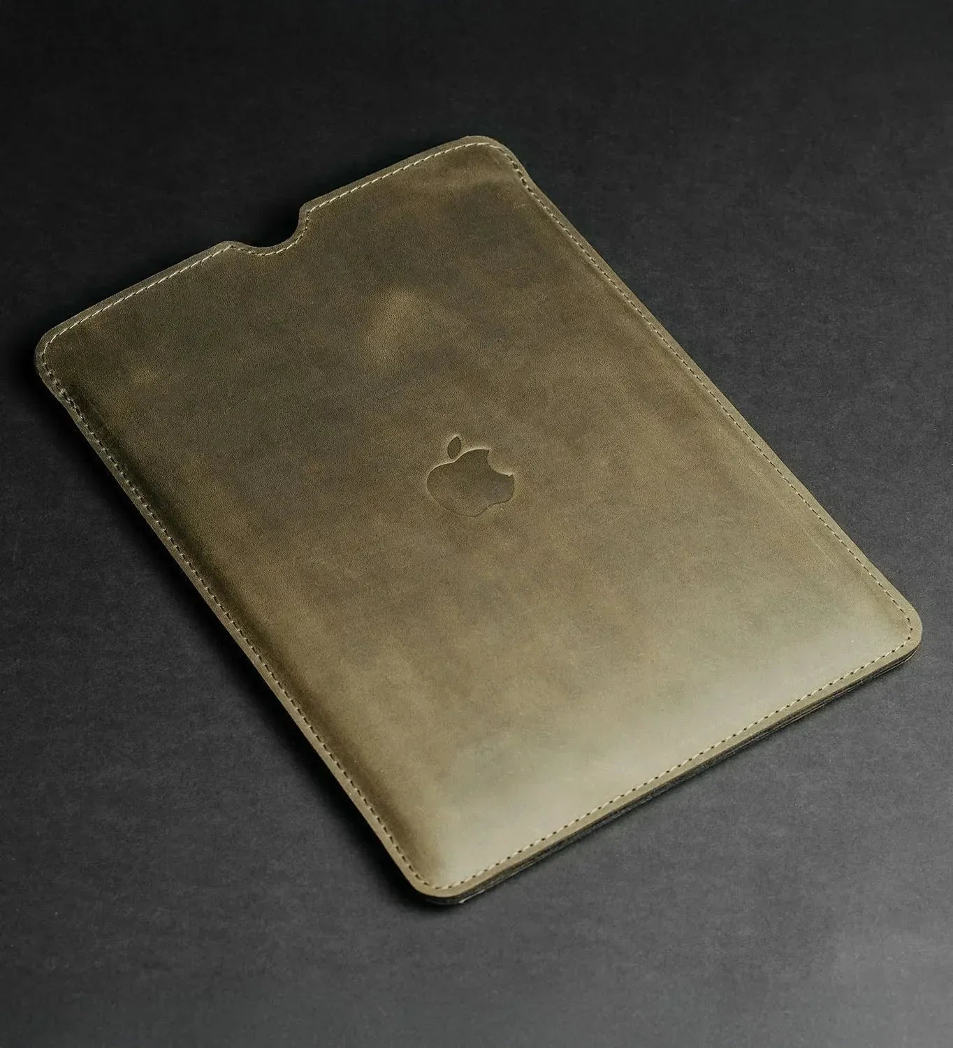 Waxed Matte Leather MacBook Case – Open Edge for Charging | Flatcase