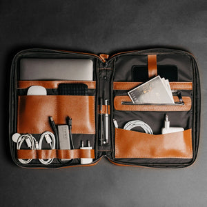 Grainy Leather Tech Organizer A4 Folio