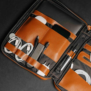 Grainy Leather Tech Organizer A4 Folio