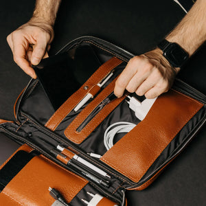 Grainy Leather Tech Organizer A4 Folio