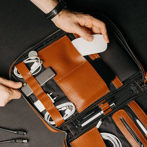 Grainy Leather Tech Organizer A4 Folio