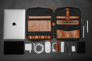 Grainy Leather Tech Organizer A4 Folio