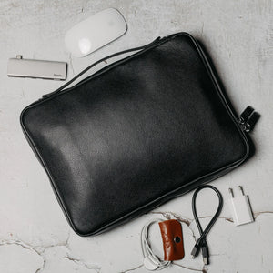 Grainy Leather Tech Organizer A4 Folio