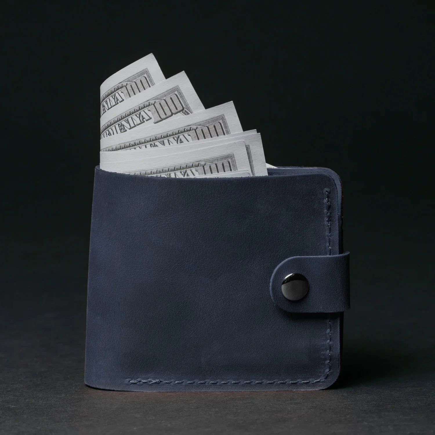 Leather Bi-fold Wallet with Coin Pouch