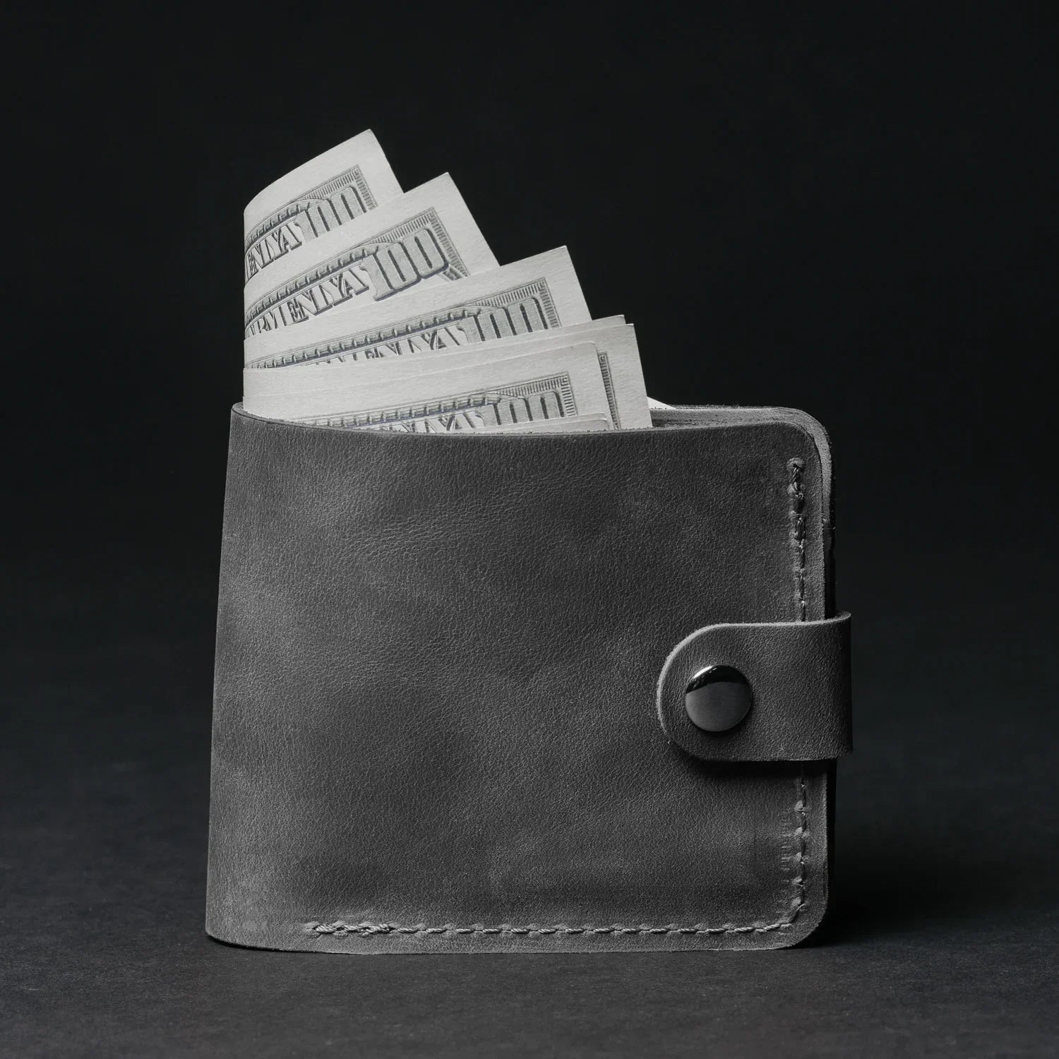 Leather Bi-fold Wallet with Coin Pouch