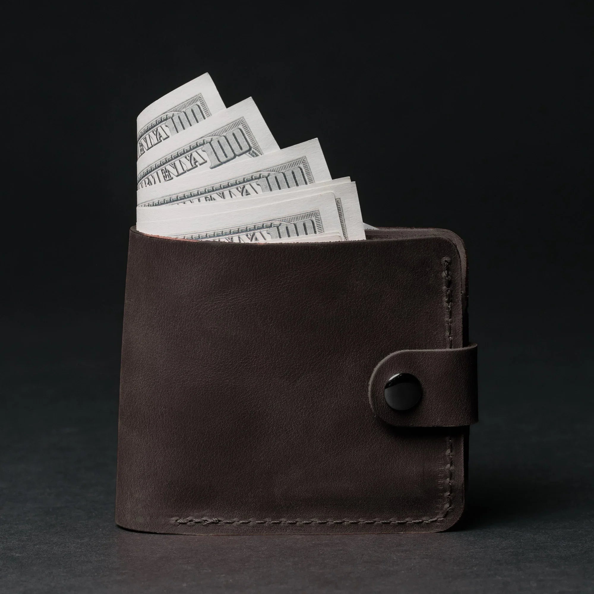 Leather Bi-fold Wallet with Coin Pouch