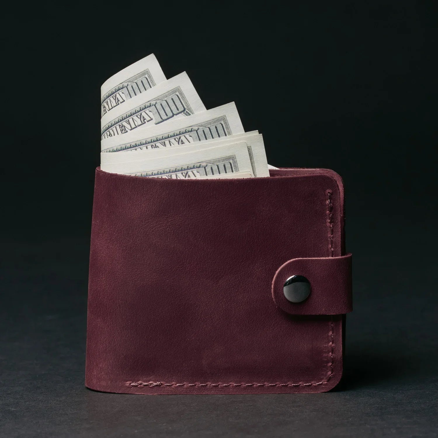 Leather Bi-fold Wallet with Coin Pouch