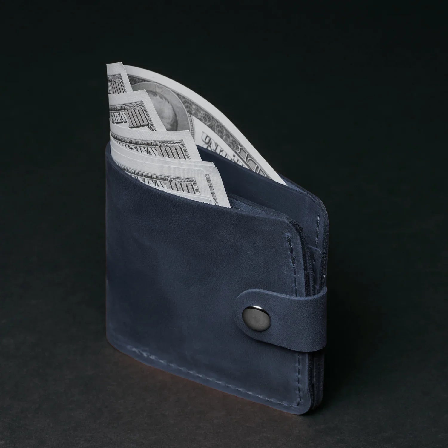 Leather Bi-fold Wallet with Coin Pouch