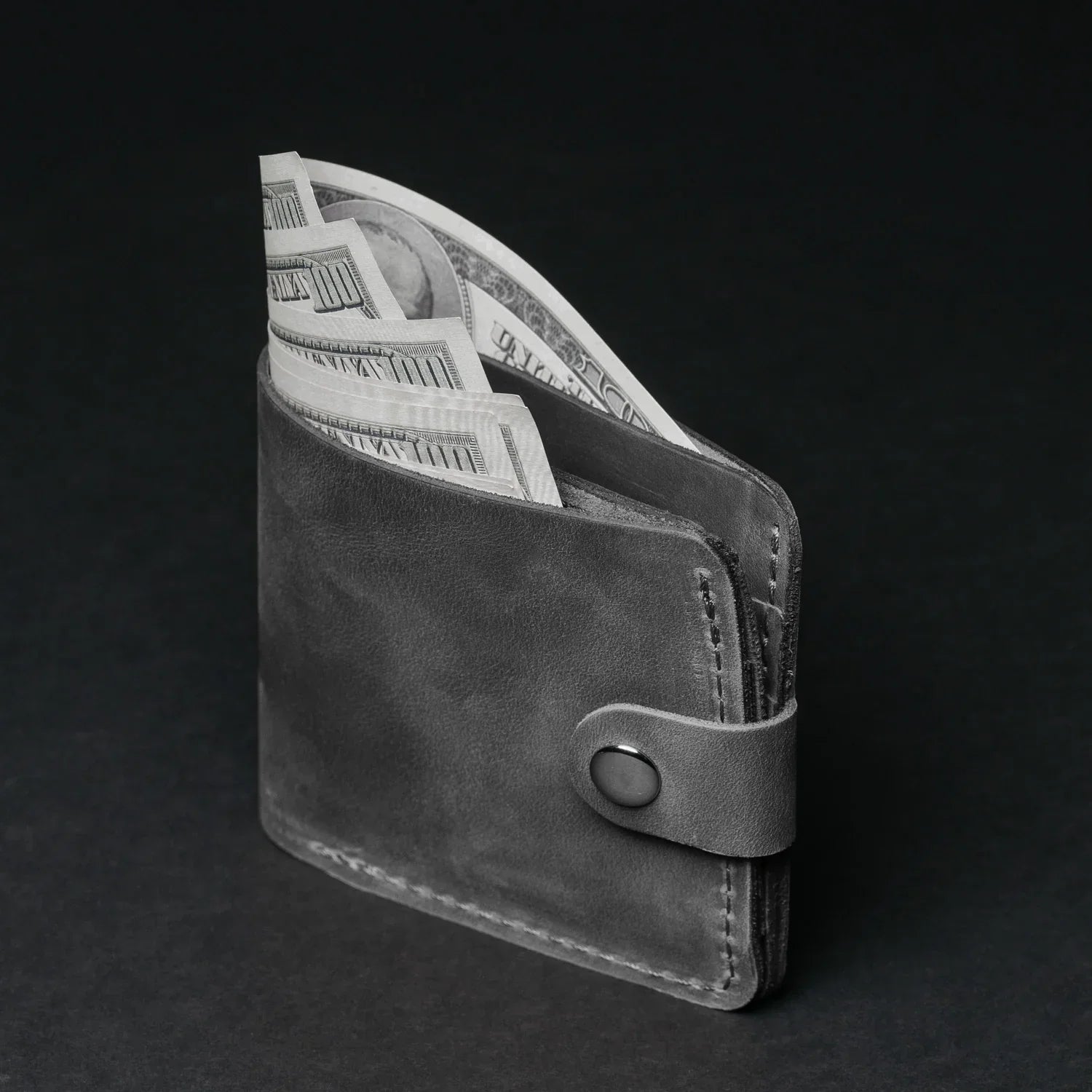 Leather Bi-fold Wallet with Coin Pouch