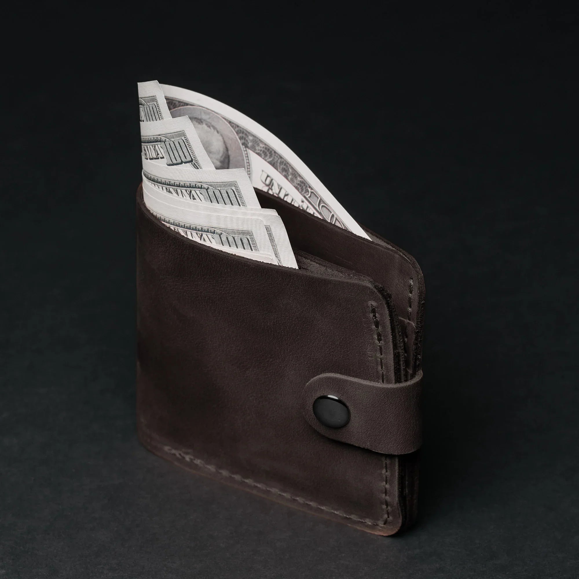Leather Bi-fold Wallet with Coin Pouch
