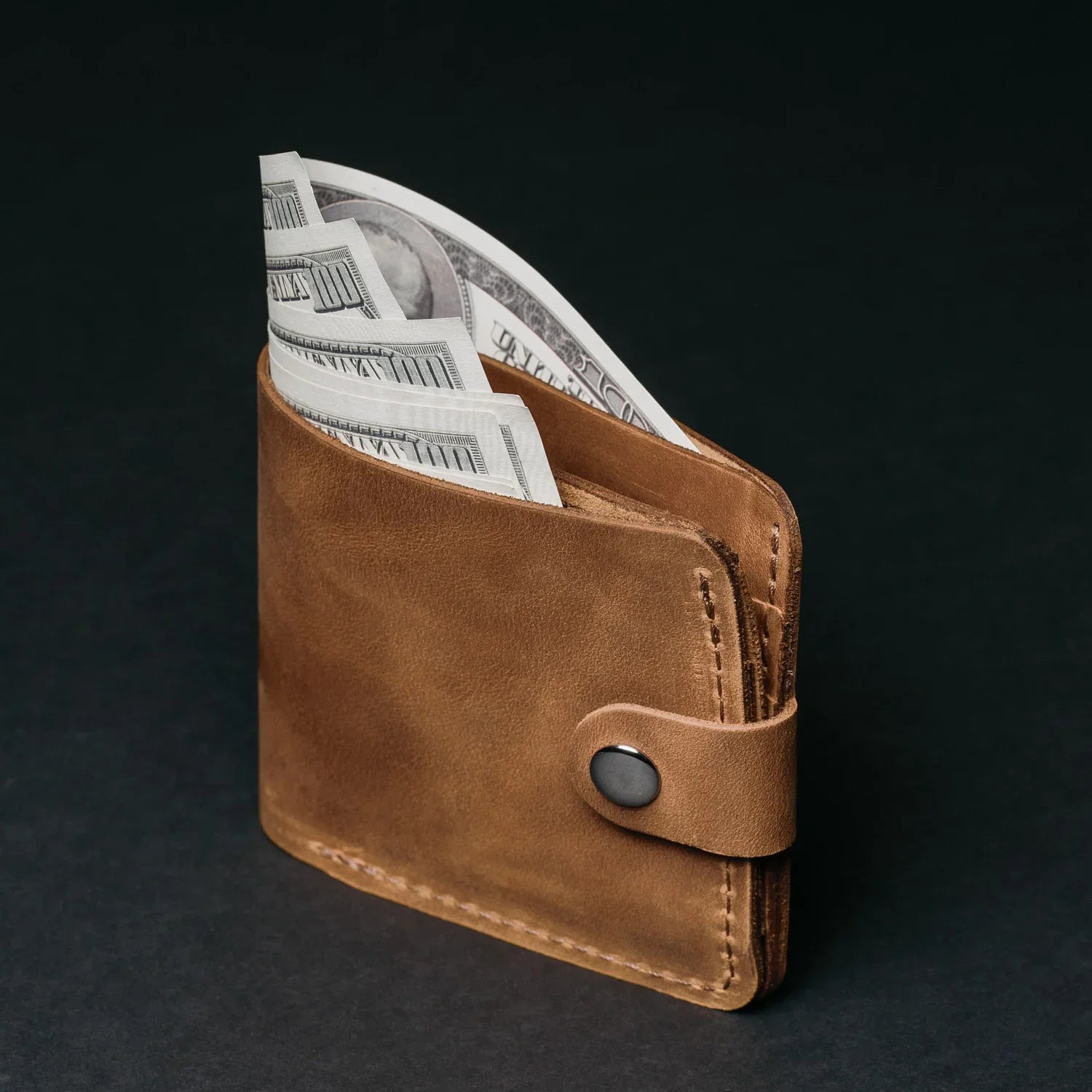 Leather Bi-fold Wallet with Coin Pouch