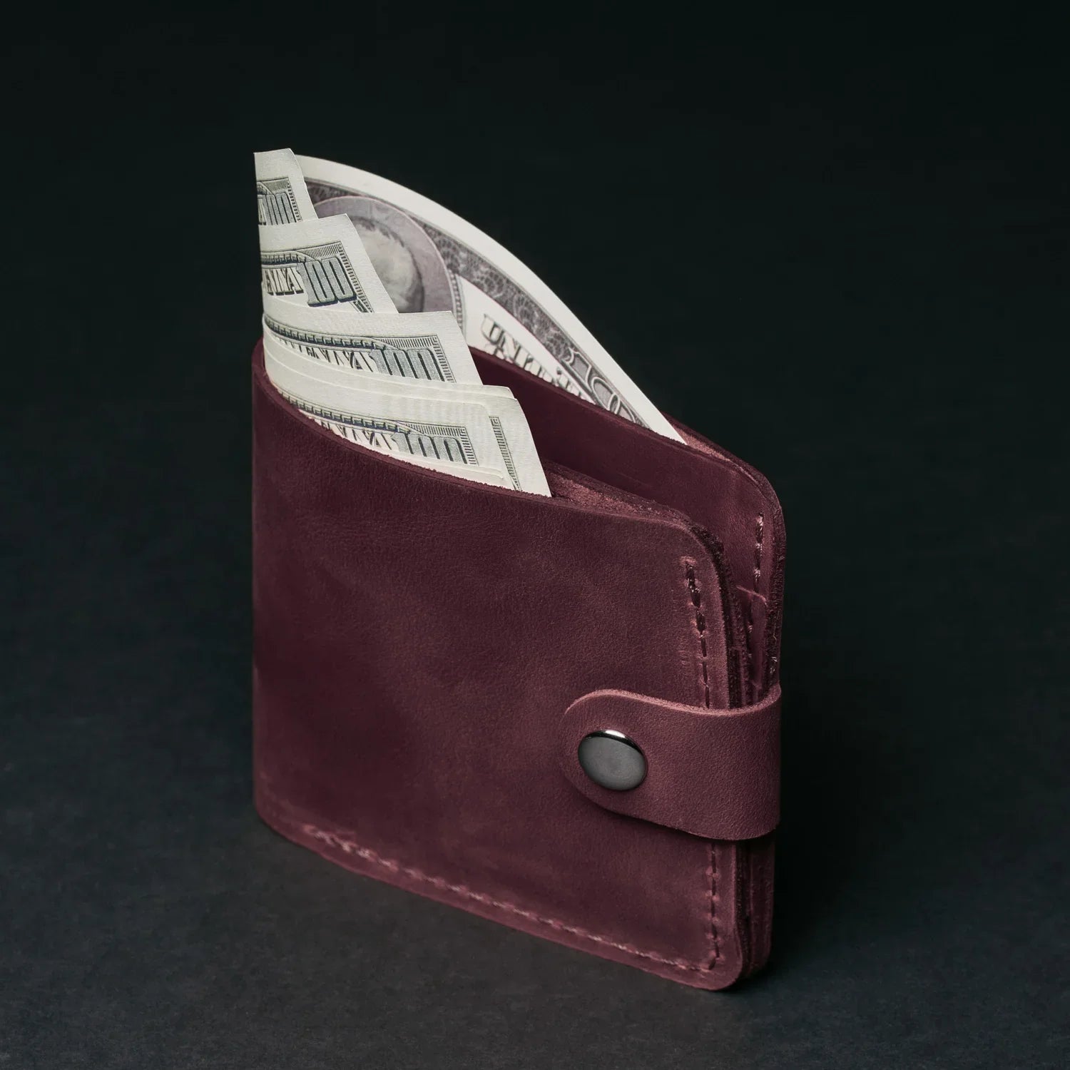 Leather Bi-fold Wallet with Coin Pouch