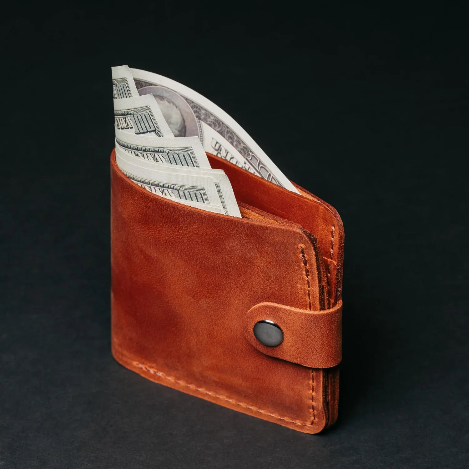 Leather Bi-fold Wallet with Coin Pouch