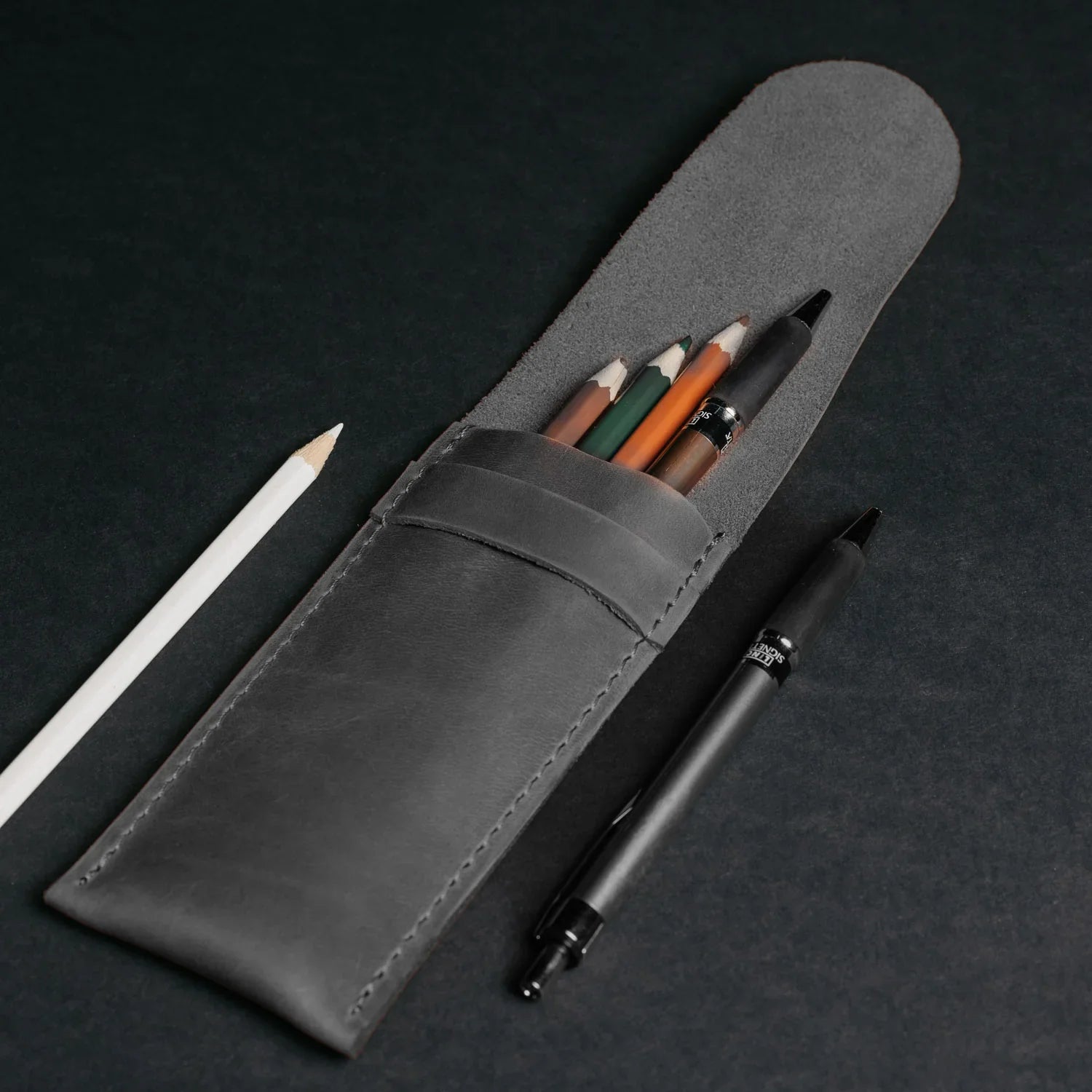 Vintage Leather Pen & Pencil Pouch - Case for Pens