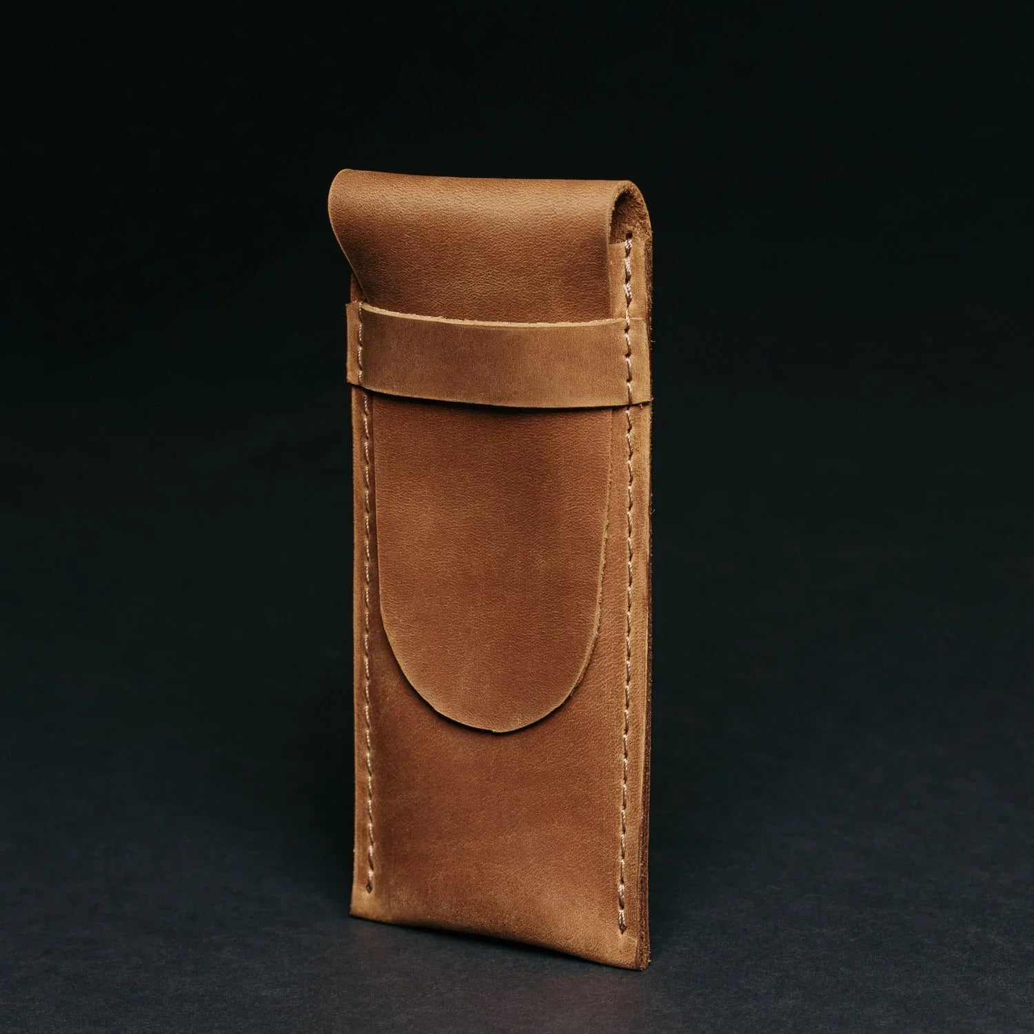 Vintage Leather Pen & Pencil Pouch - Case for Pens