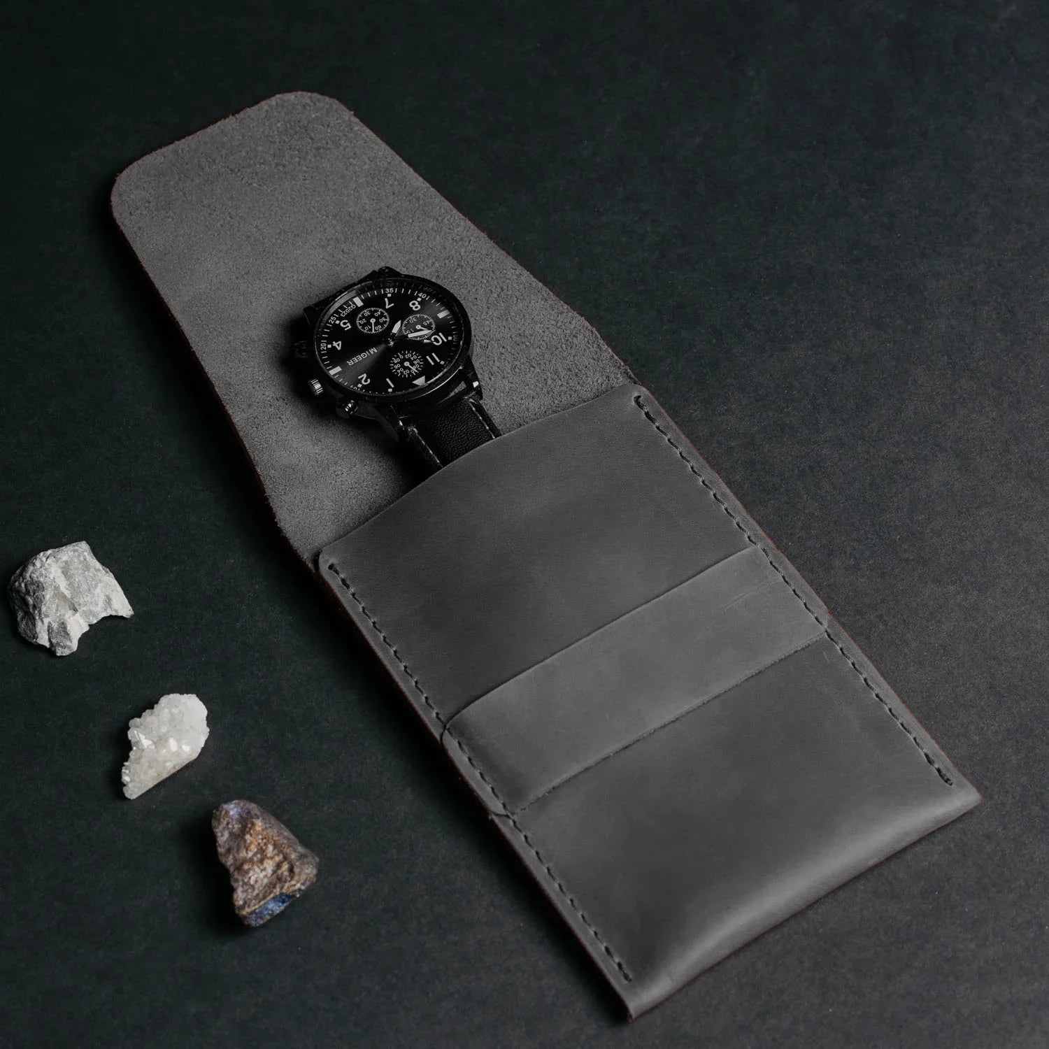Leather Watch Travel Pouch – Distressed Finish | Sentinel