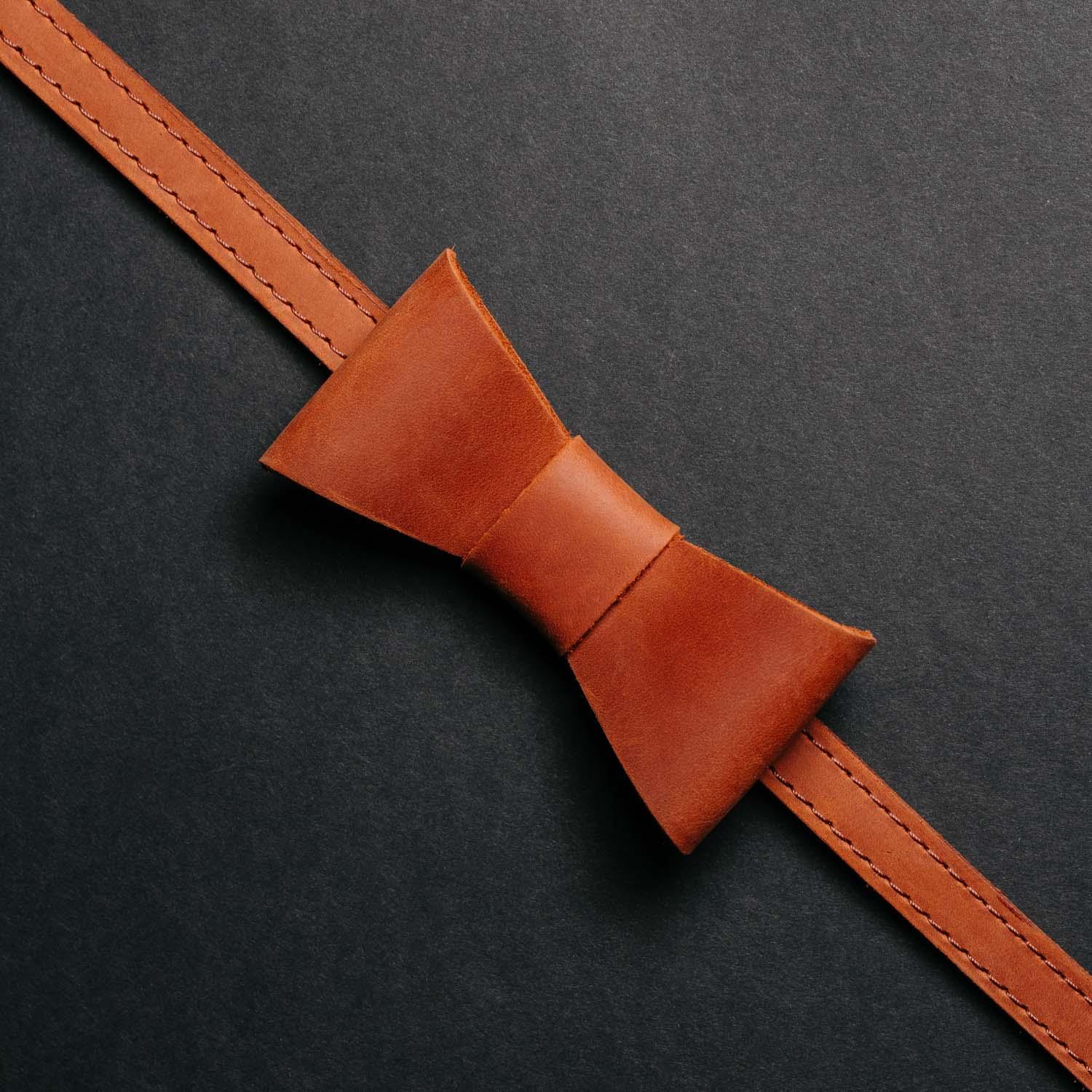 Rustic Leather Bow Tie – Perfect for Weddings or Events