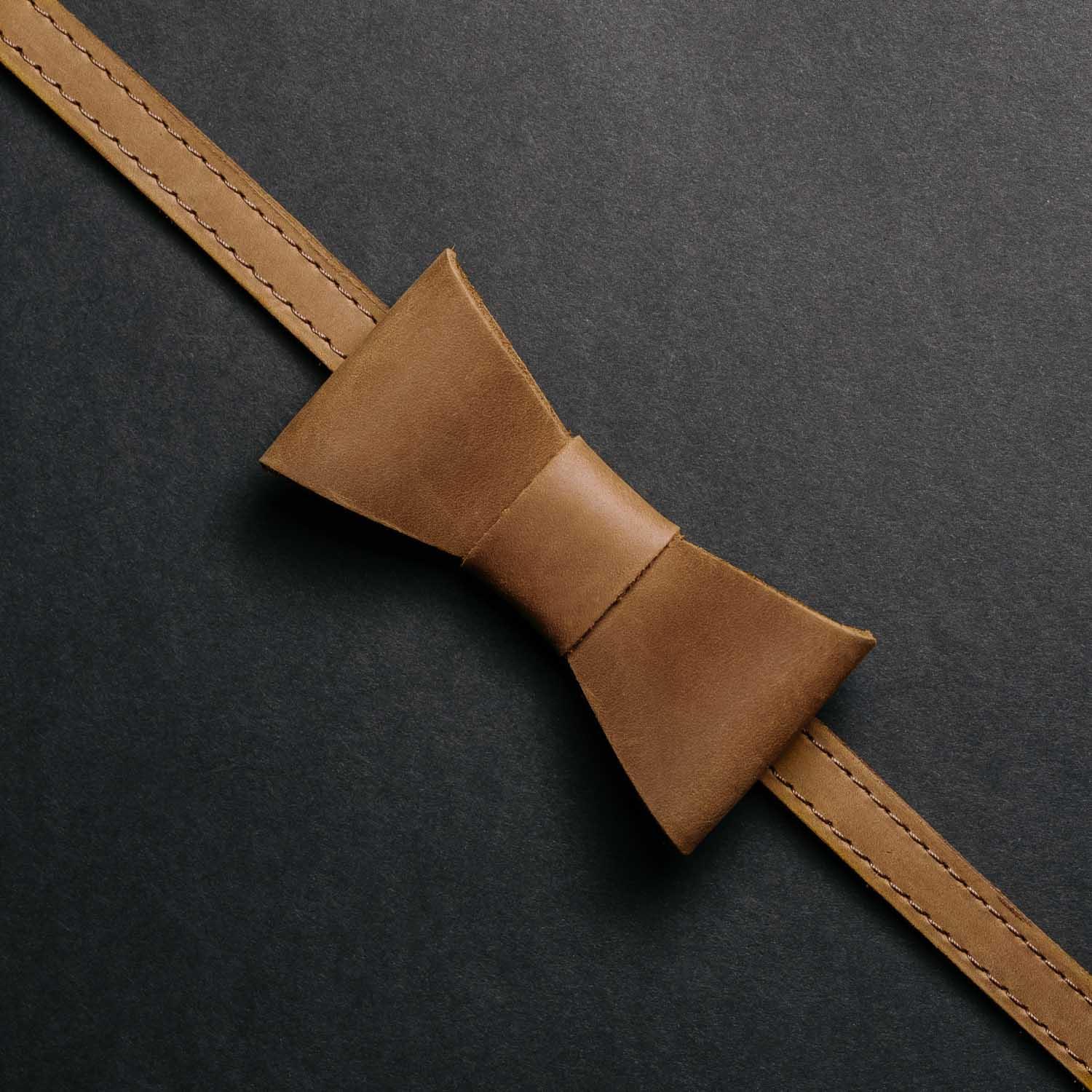 Rustic Leather Bow Tie – Perfect for Weddings or Events