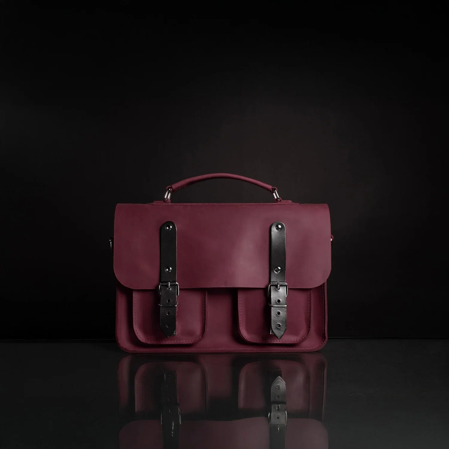 Waxed Matte Leather Satchel Bag | Barrister