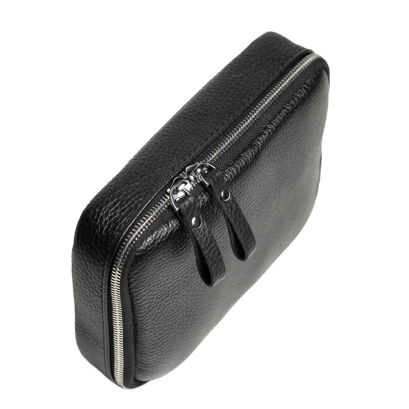 Leather Tech Organizer for Daily Use | Grainy Black - Wenderfarer