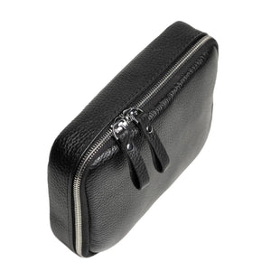 Leather Tech Organizer for Daily Use | Grainy Black - Wenderfarer