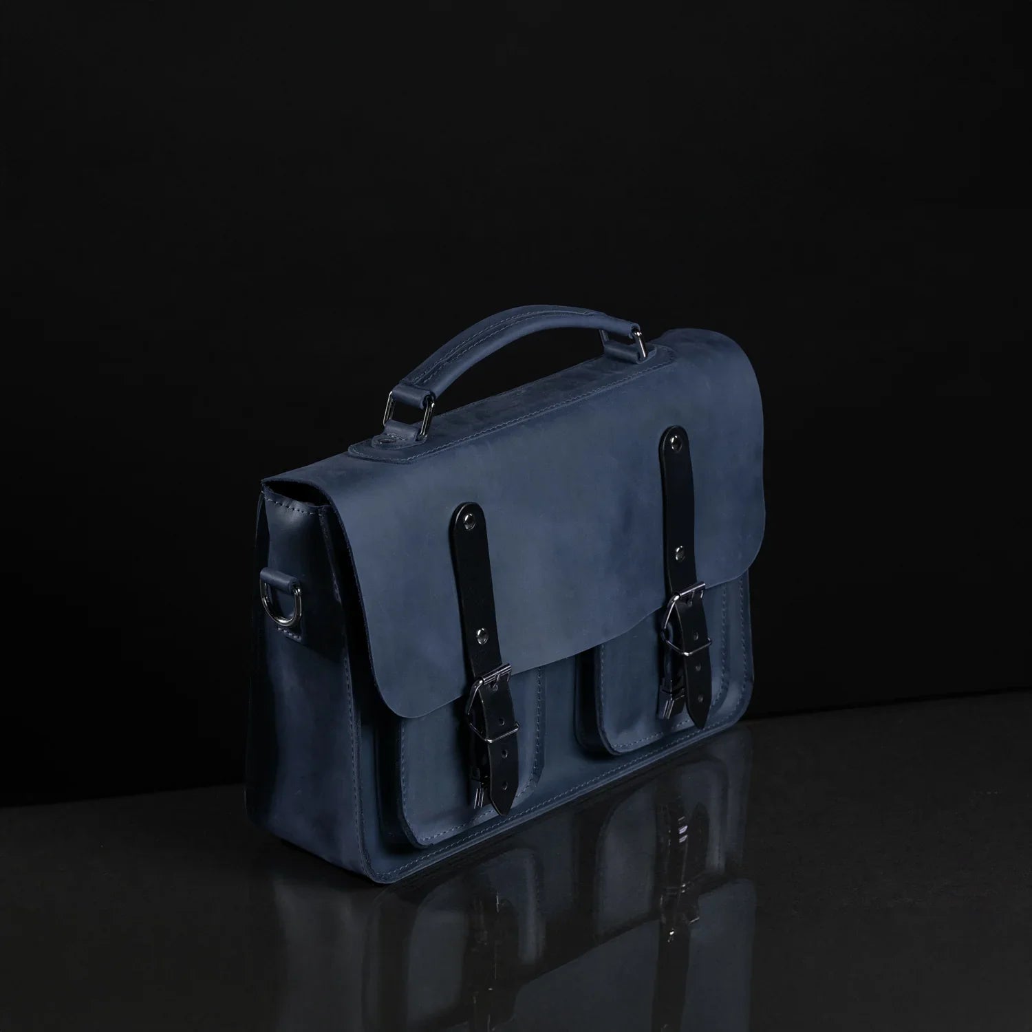 Waxed Matte Leather Satchel Bag | Barrister