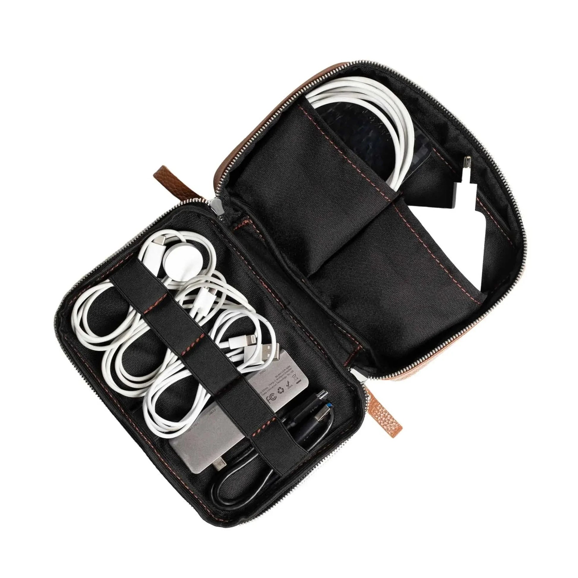 Grainy Leather Travel Organizer for Tech Accessories | KeepTech