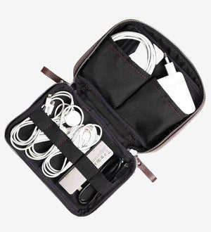 Grainy Leather Travel Organizer for Tech Accessories | KeepTech