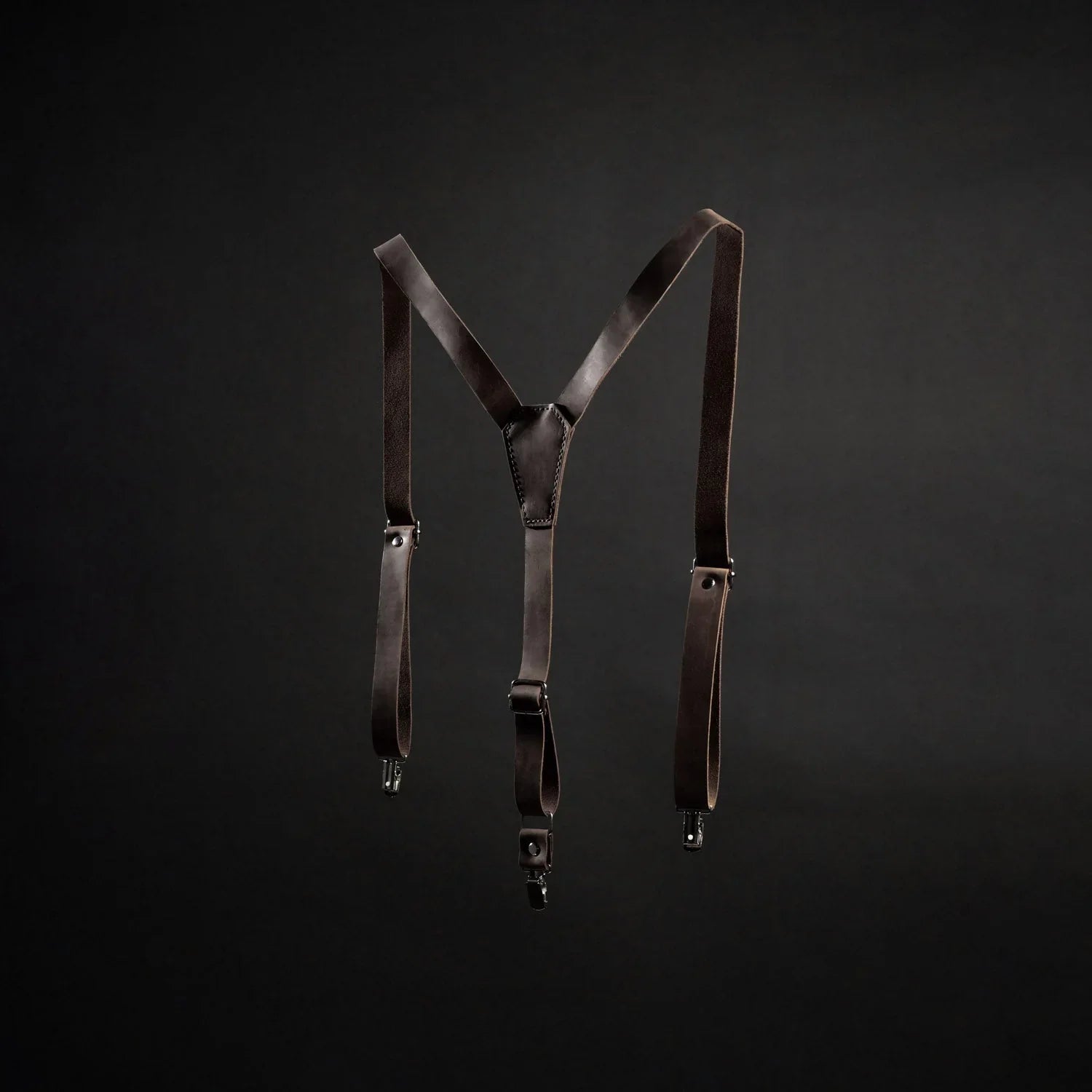 Y-Back Matte Leather Suspenders for Men – Rustic Style