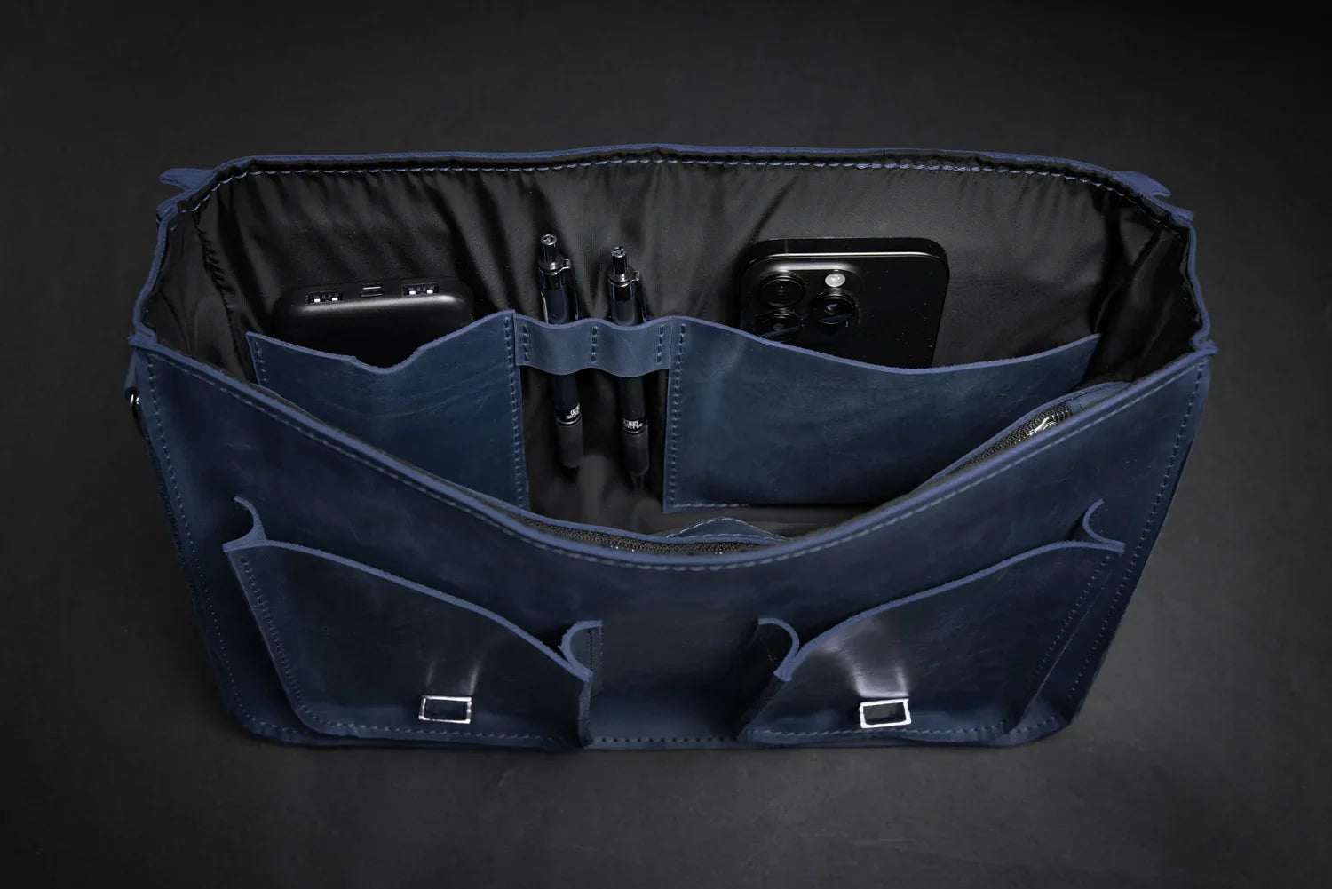 Waxed Matte Leather Satchel Bag | Barrister