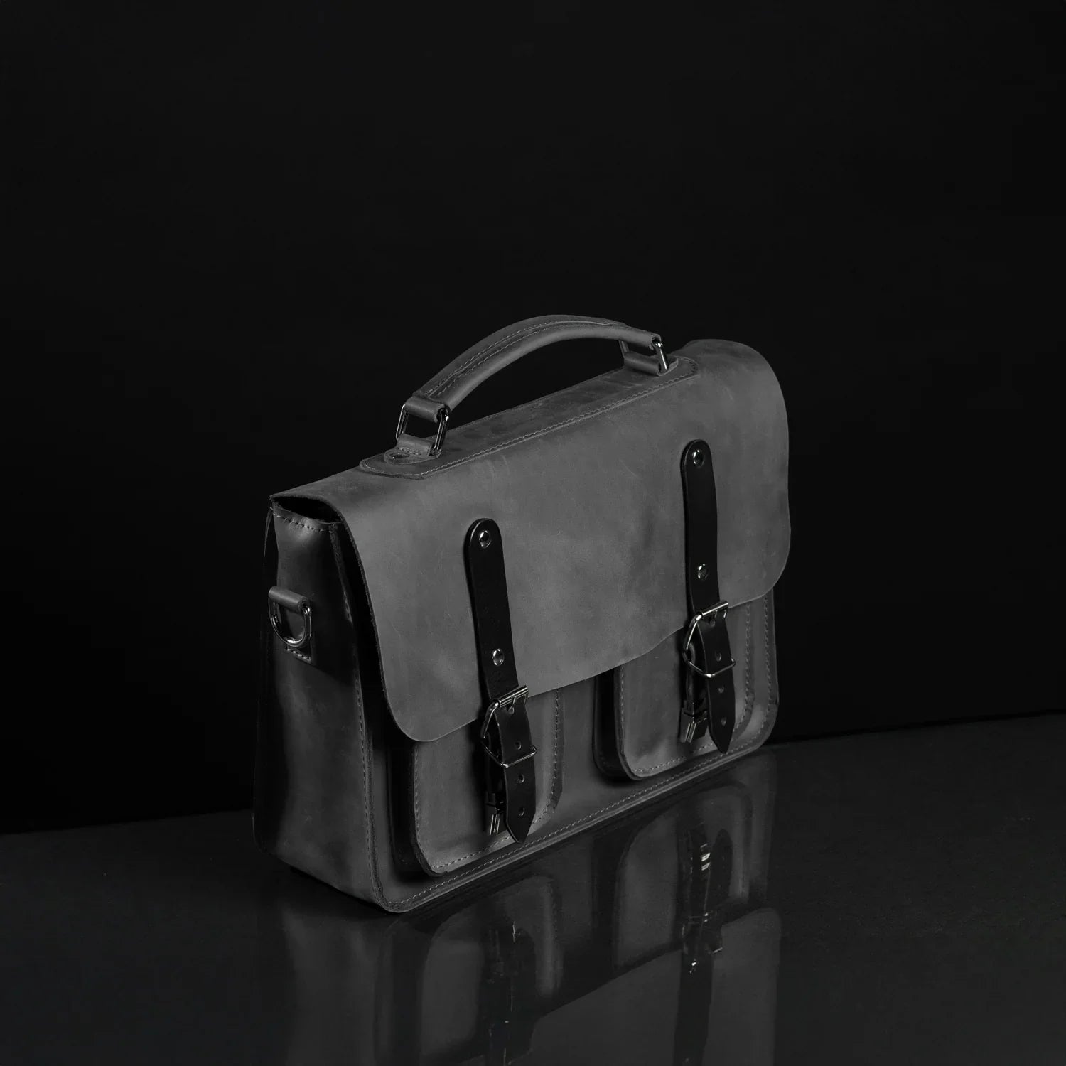 Waxed Matte Leather Satchel Bag | Barrister