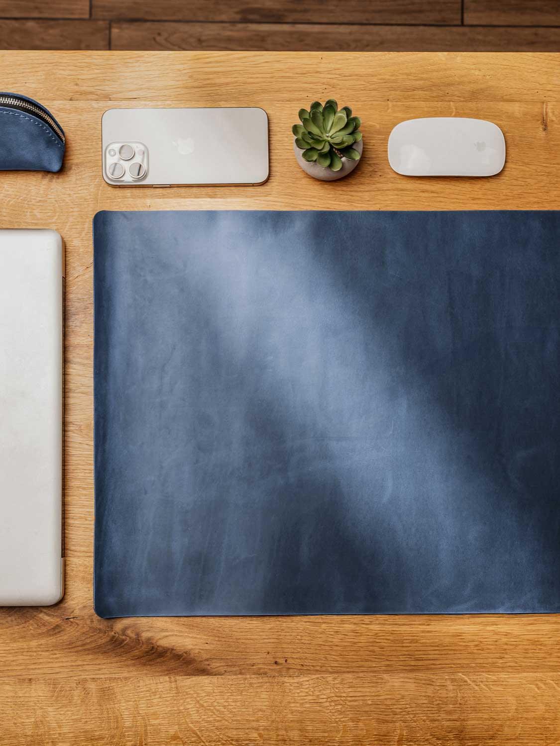Crazy Horse Leather Desk Pad – Rustic Desk Mat for Office or Home