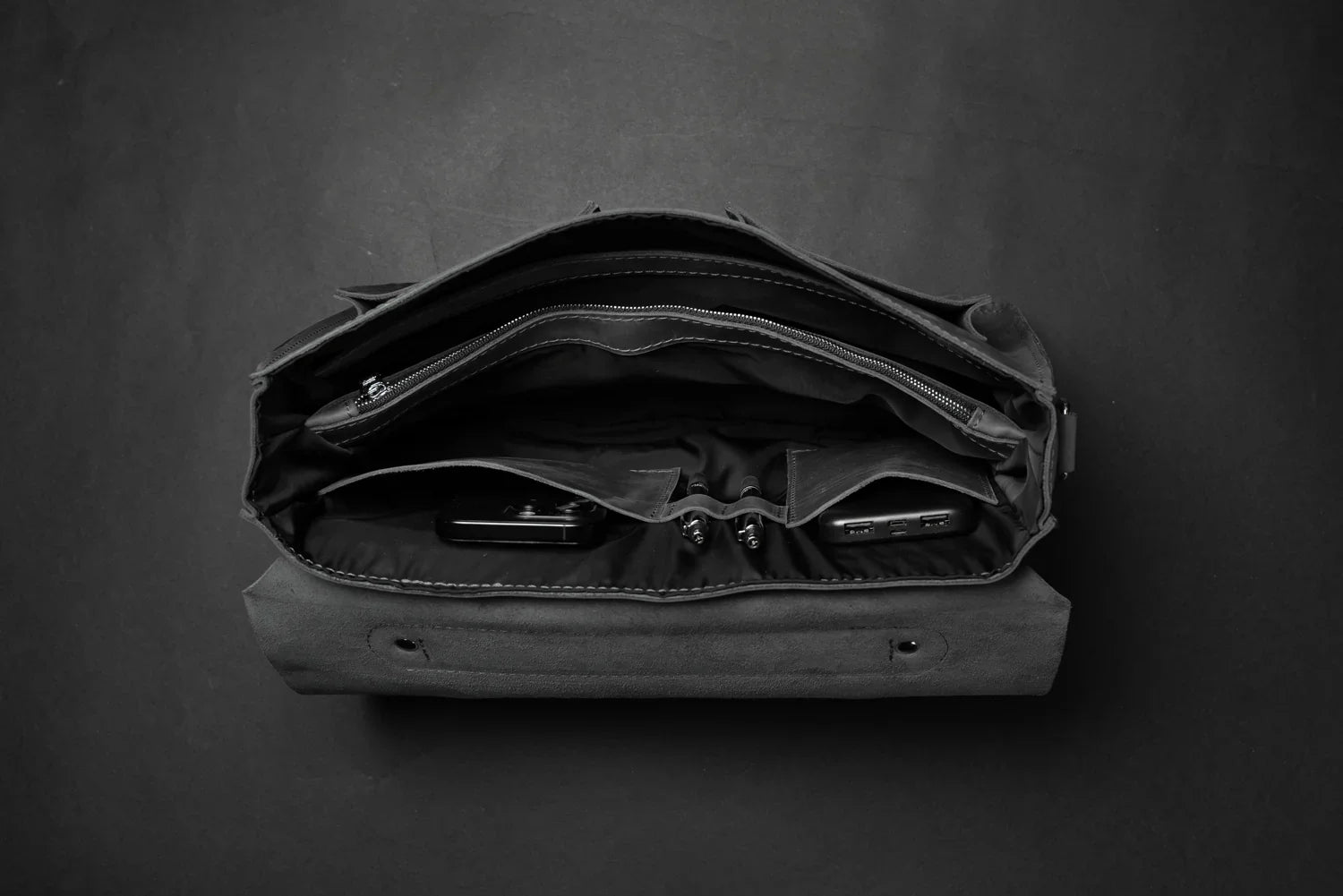 Waxed Matte Leather Satchel Bag | Barrister