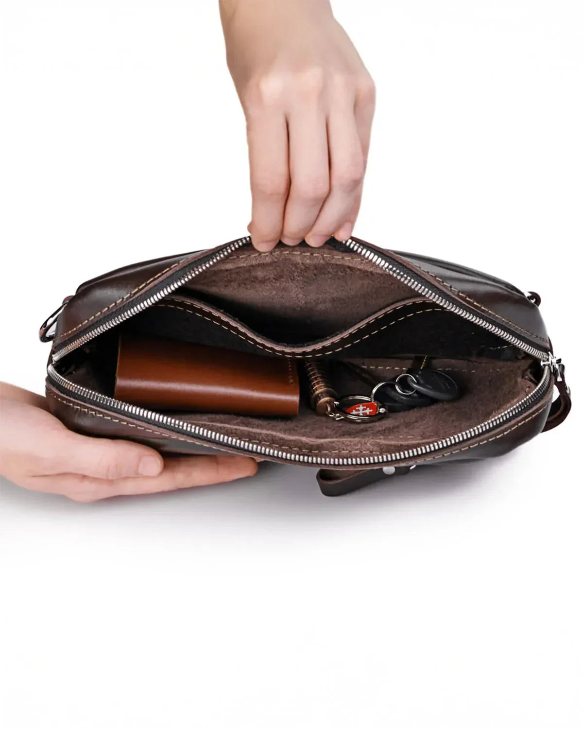 Zippered Leather Crossbody & Waist Bag | Orson
