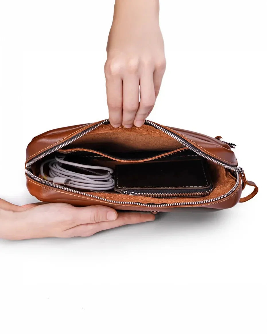 Zippered Leather Crossbody & Waist Bag | Orson