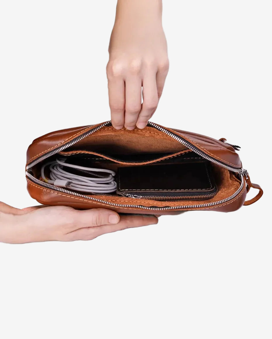 Zippered Leather Crossbody & Waist Bag | Orson