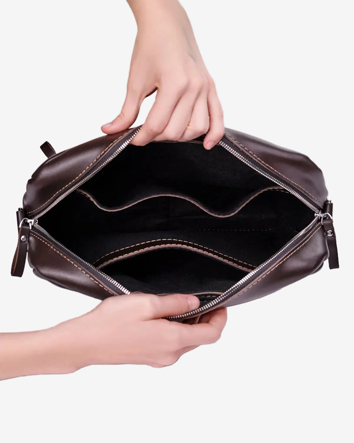 Everyday Leather Messenger with Zip | Squad