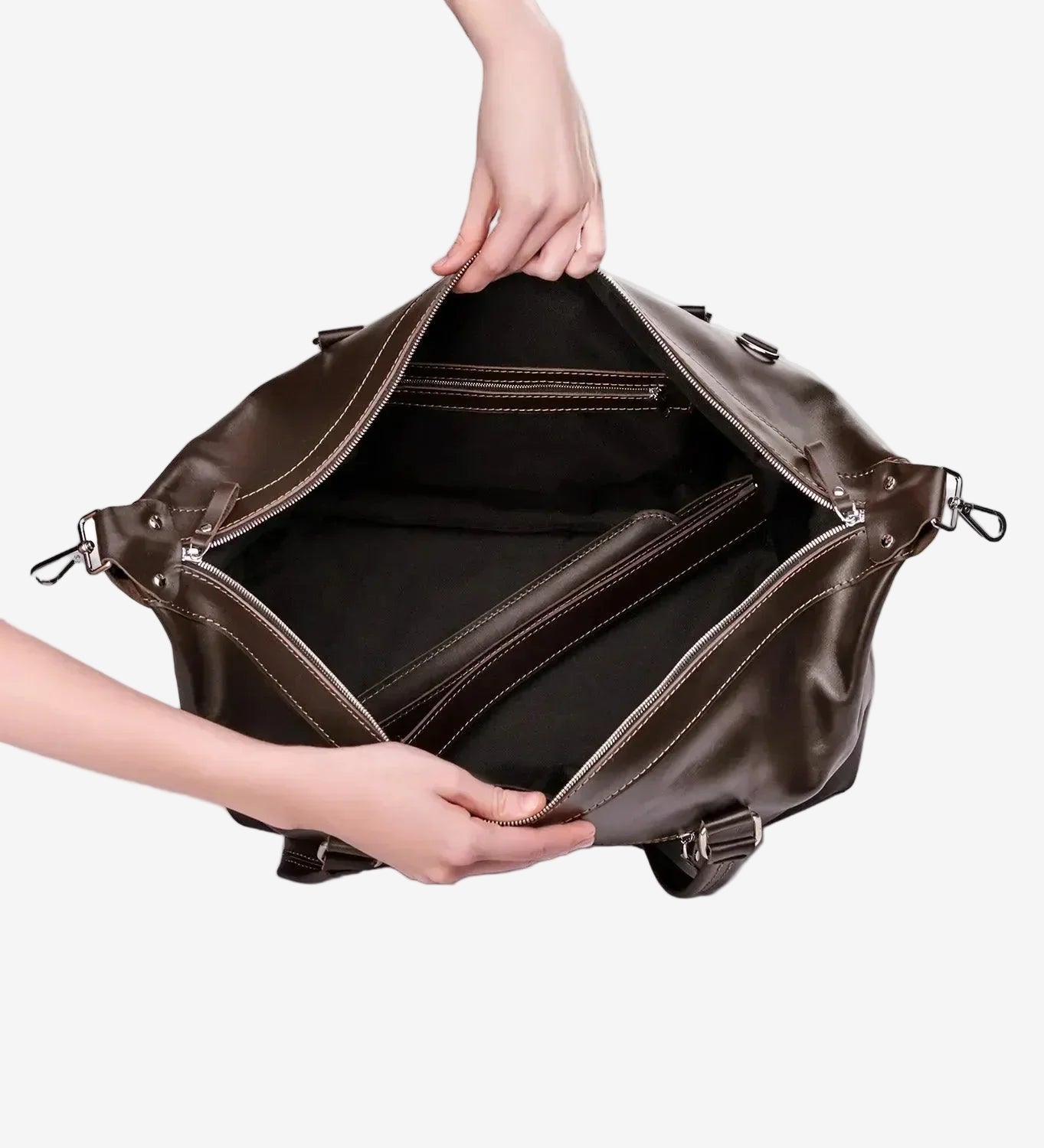 Leather Travel Set – Weekender Bag with Dopp Kit & Passport Cover & Luggage Tag Gift