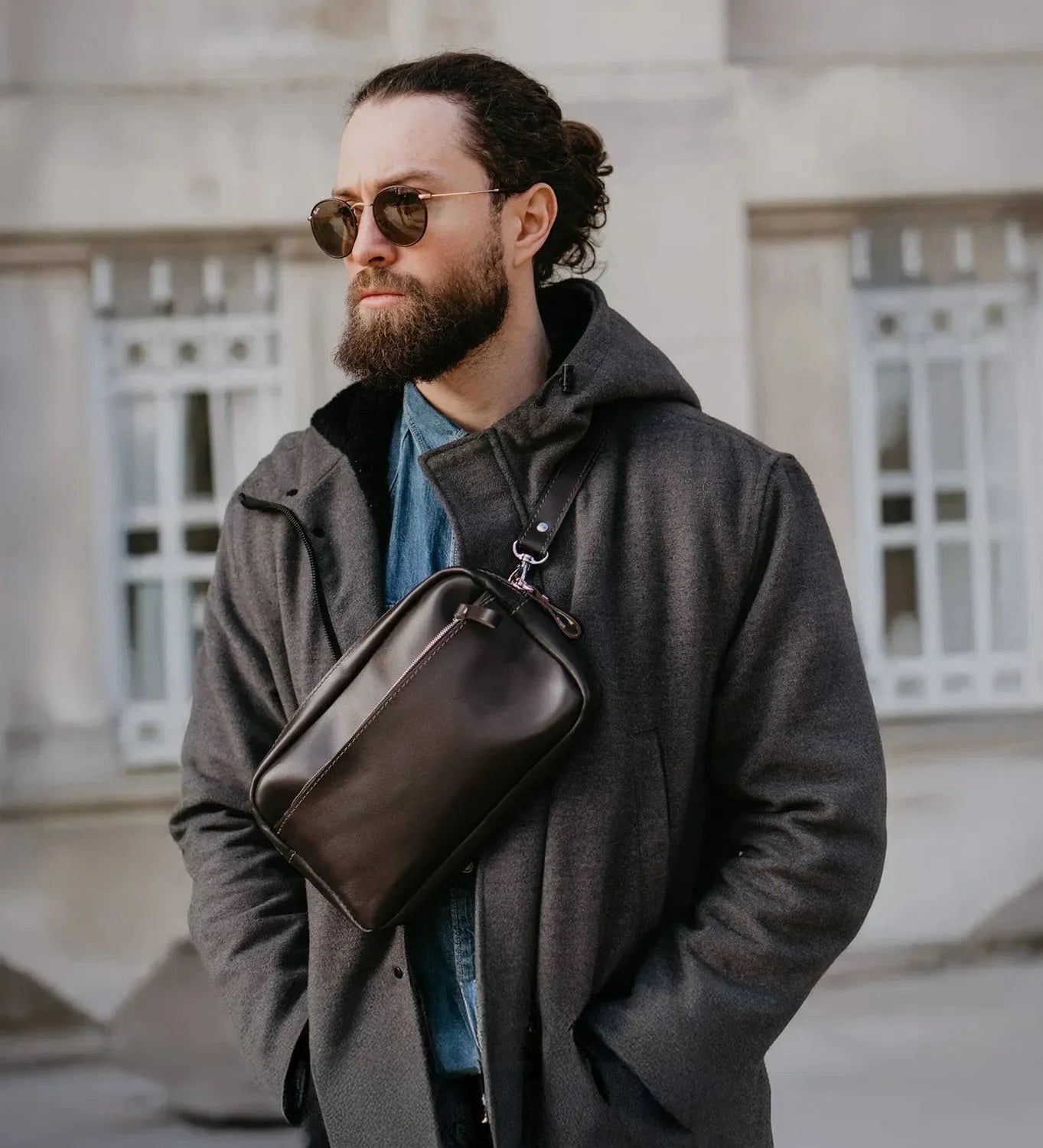 Zippered Leather Crossbody & Waist Bag | Orson