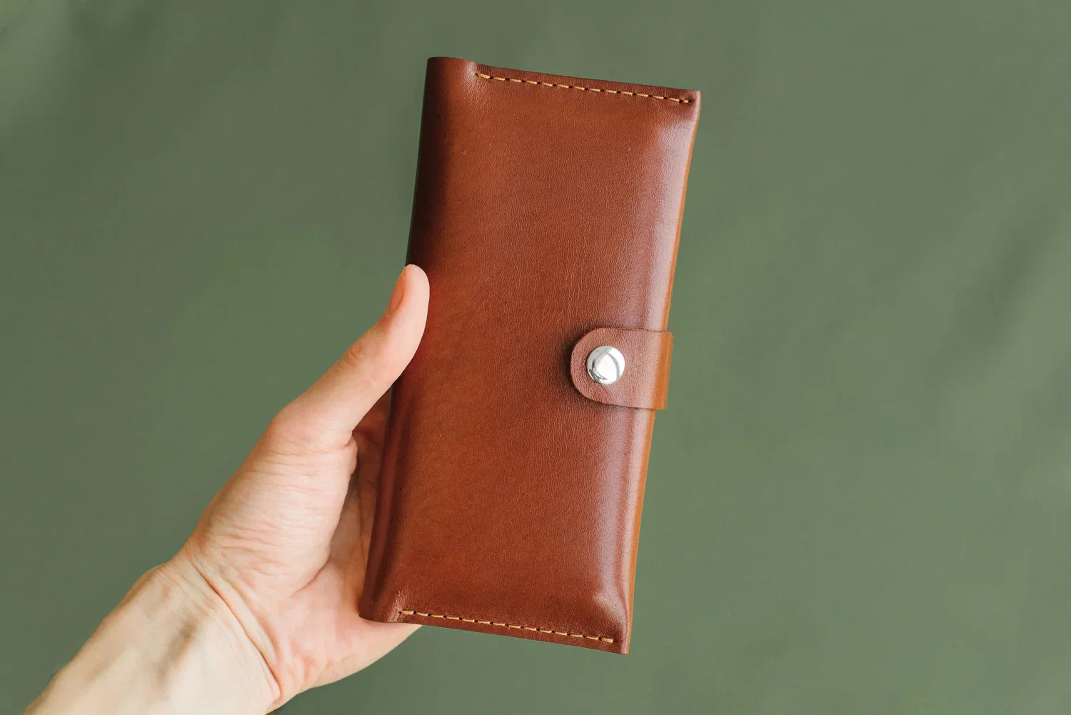Classic Long Wallet β Smooth Leather & Snap Button