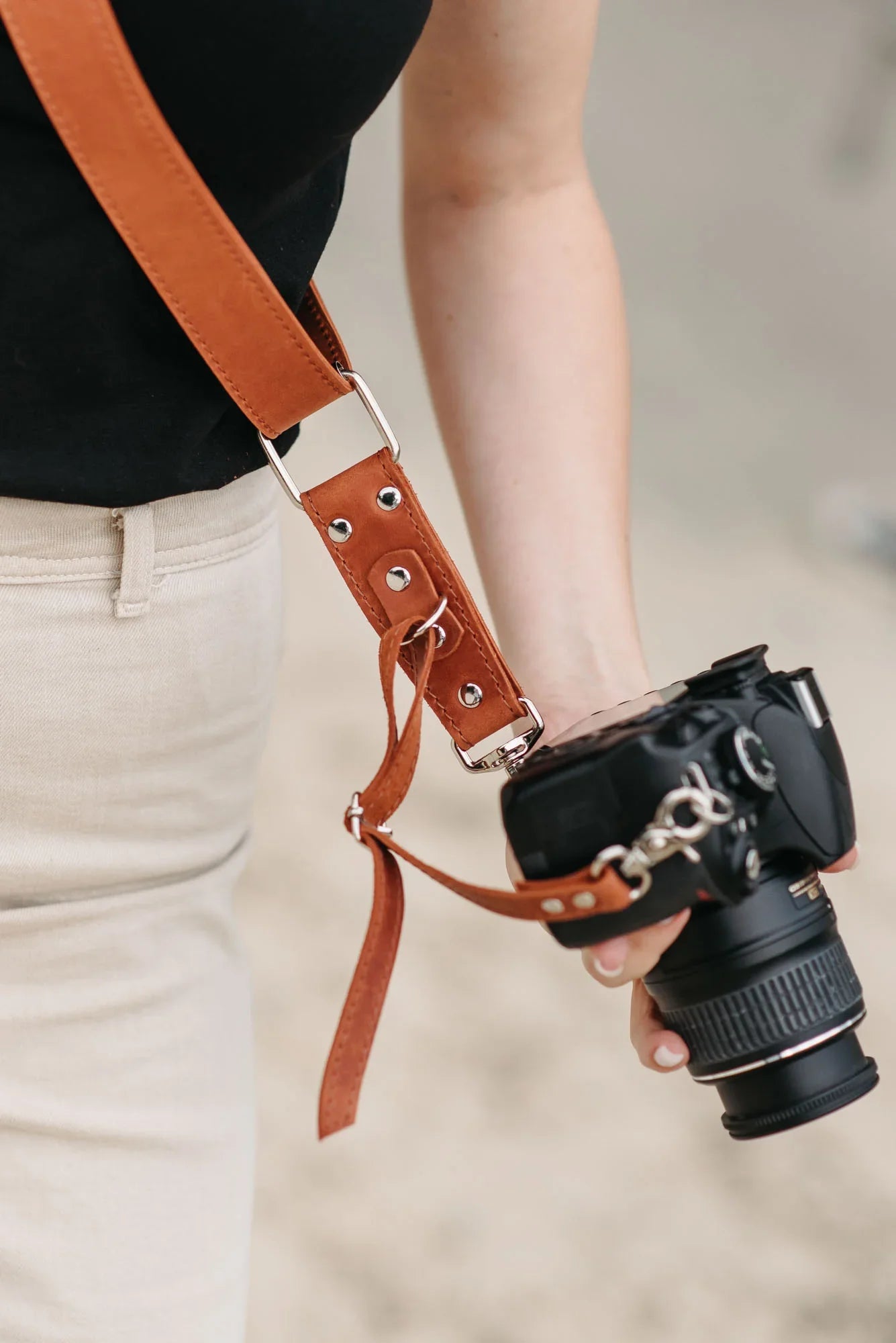 Leather Camera Harness – Adjustable Single Strap | Mono