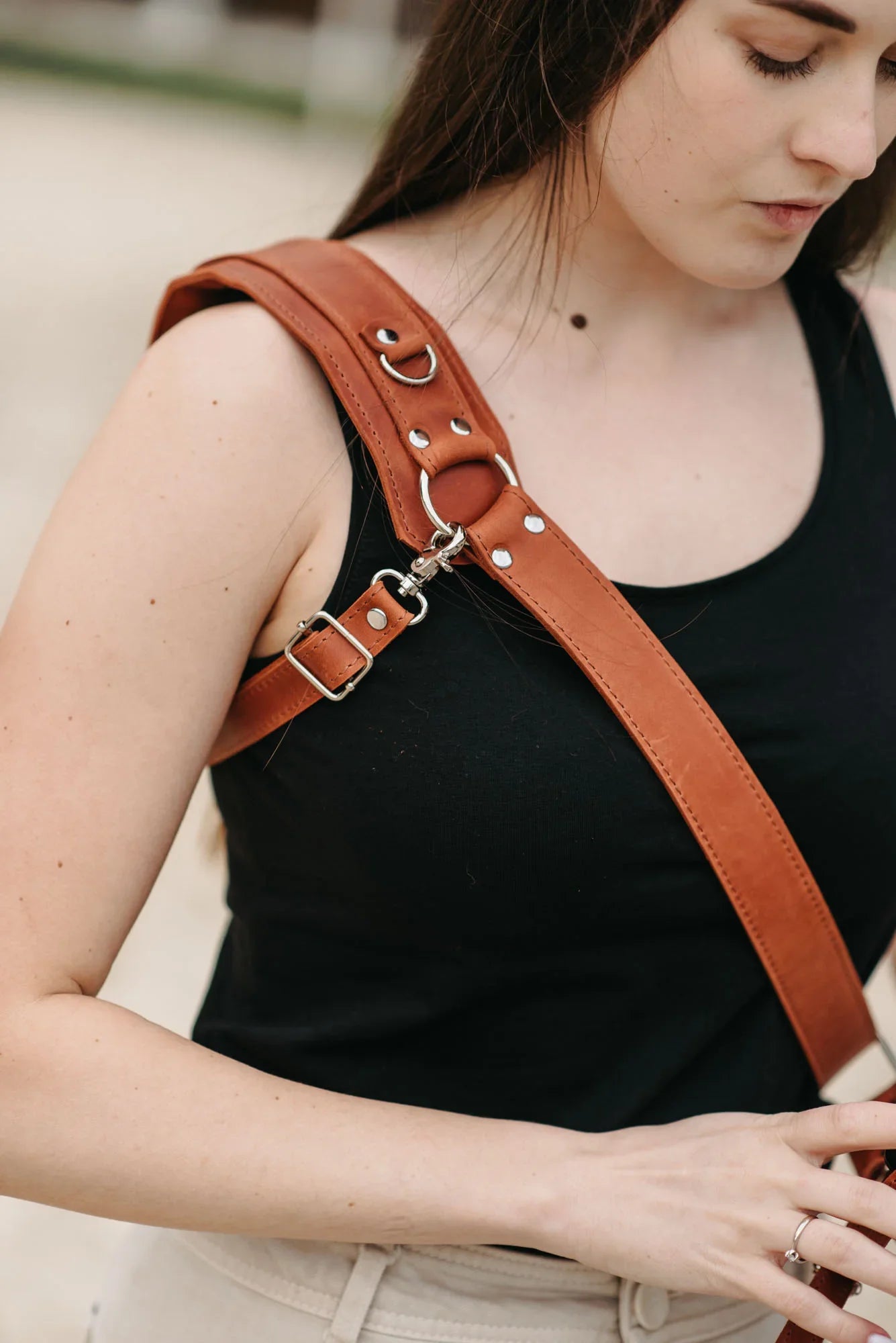 Leather Camera Harness – Adjustable Single Strap | Mono