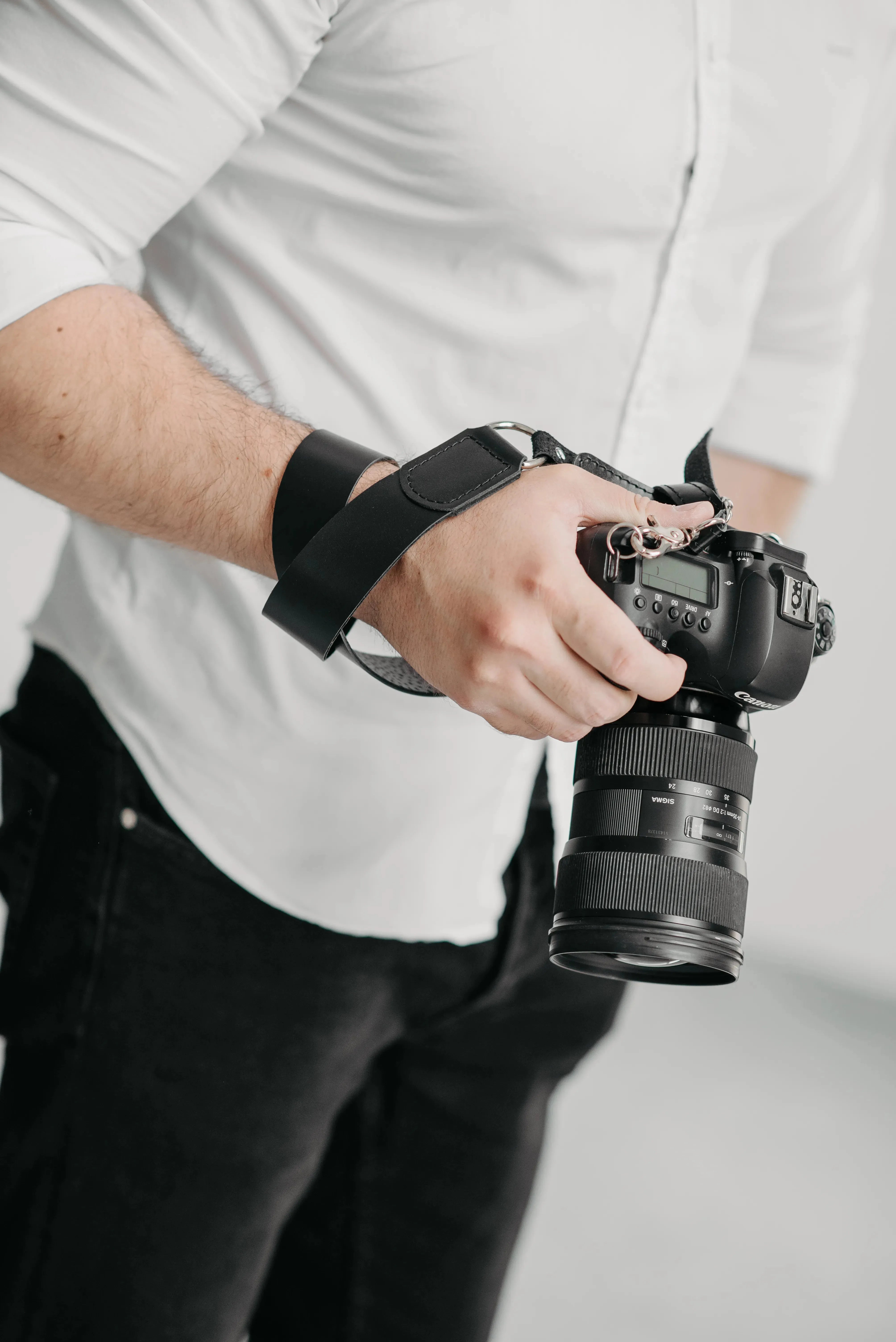 Leather Camera Strap | Black - Wenderfarer