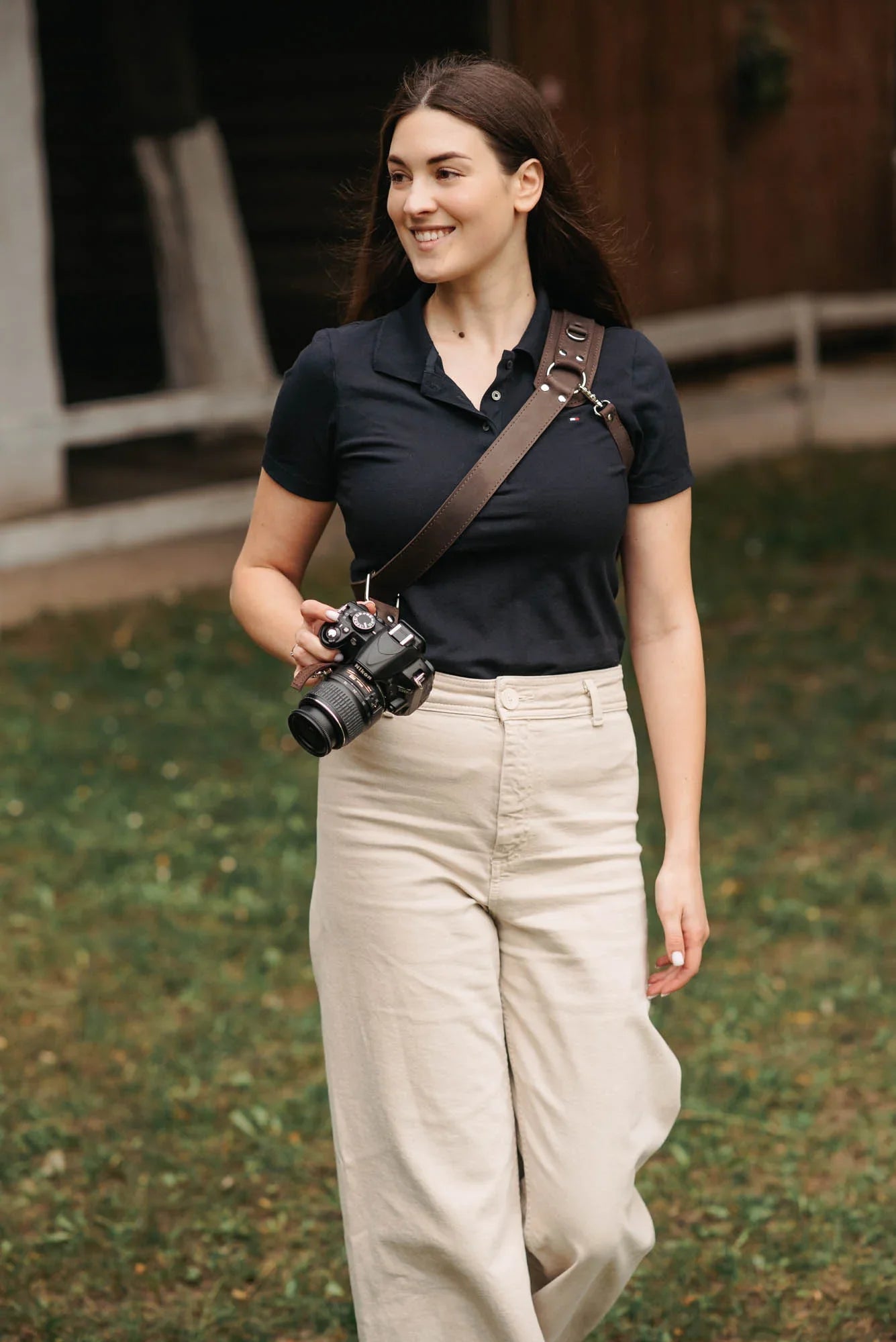 Leather Camera Harness – Adjustable Single Strap | Mono