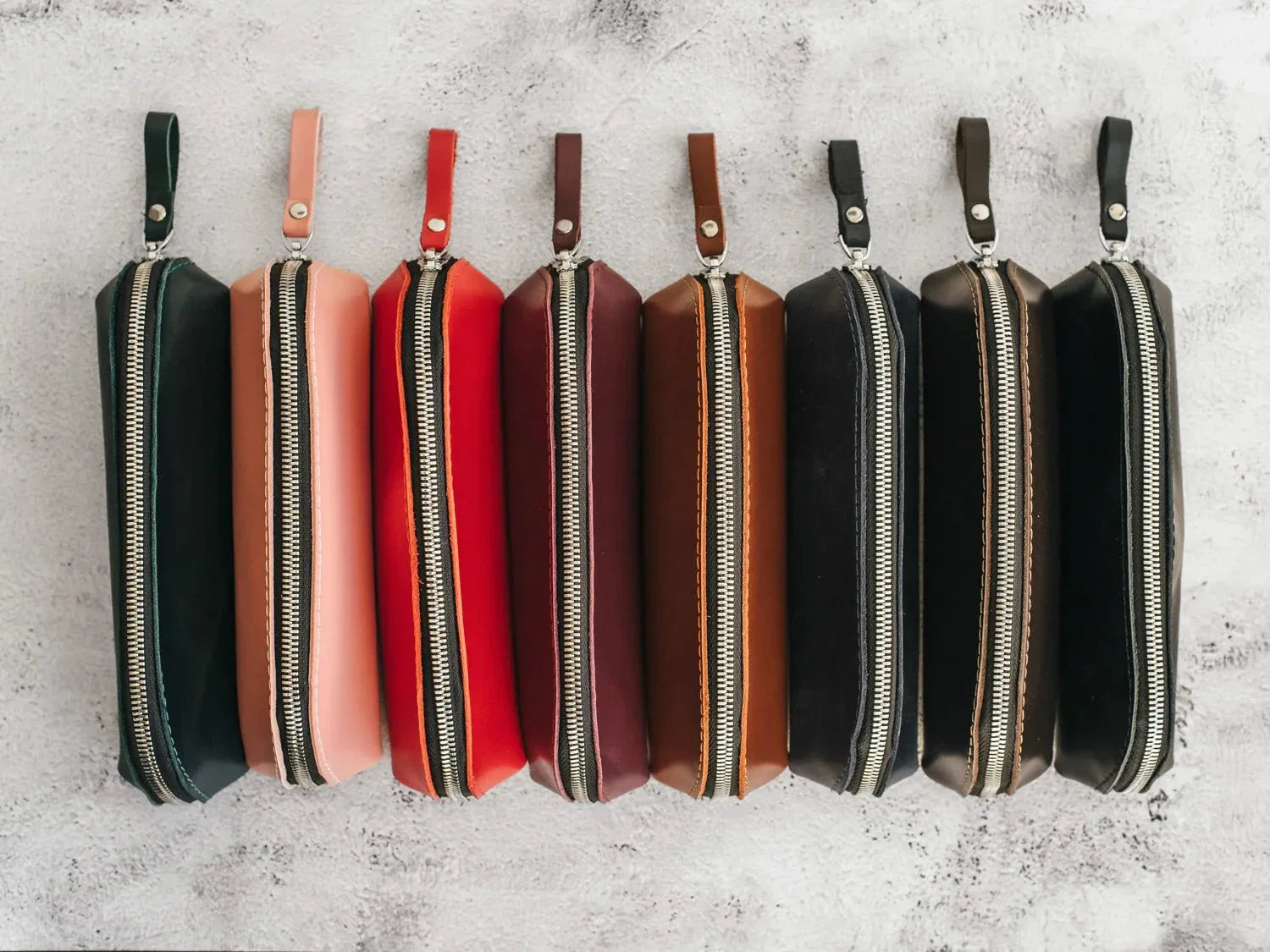 Zippered Leather Case for Pens, Pencils & Small Tools