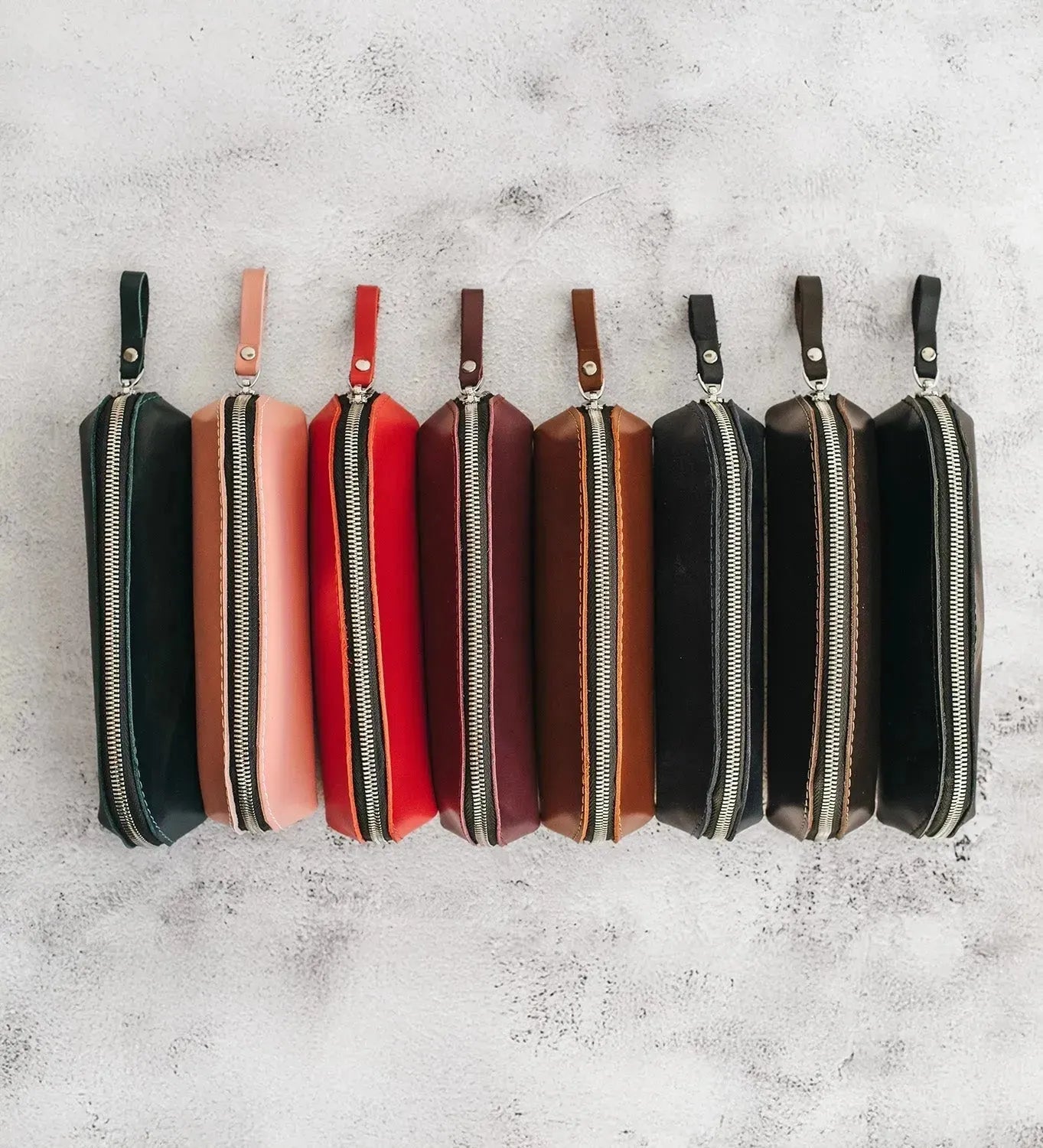 Zippered Leather Case for Pens, Pencils & Small Tools