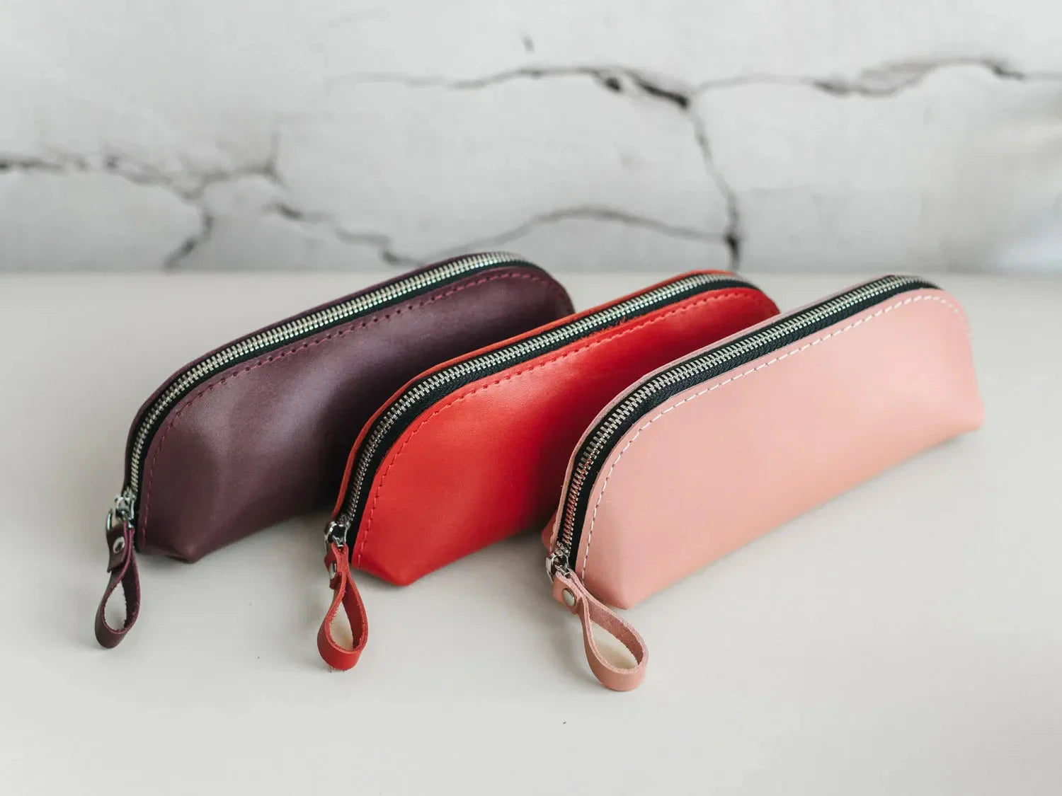 Zippered Leather Case for Pens, Pencils & Small Tools