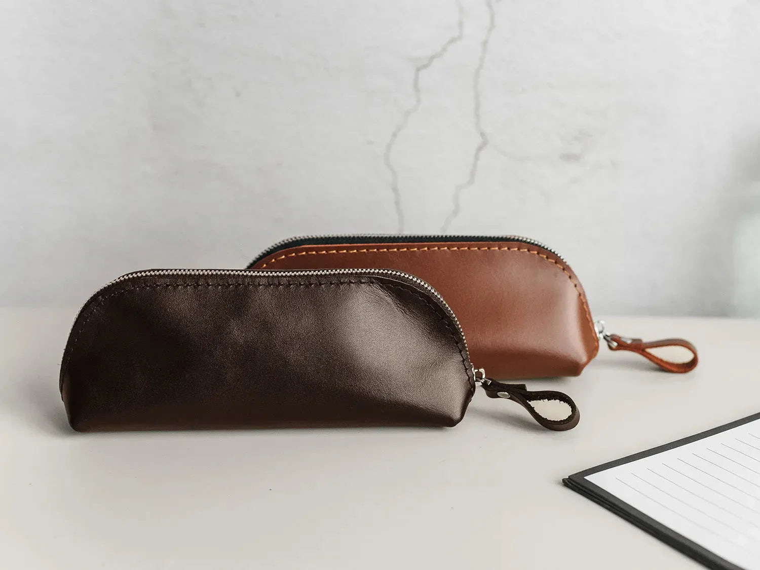 Zippered Leather Case for Pens, Pencils & Small Tools