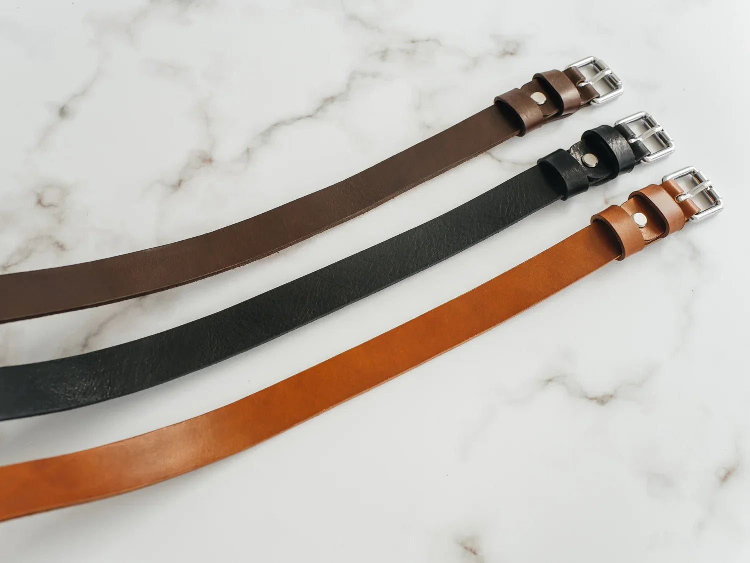 Women's Veg-Tanned Leather Belt – 1” Wide with Elegant Silver Buckle