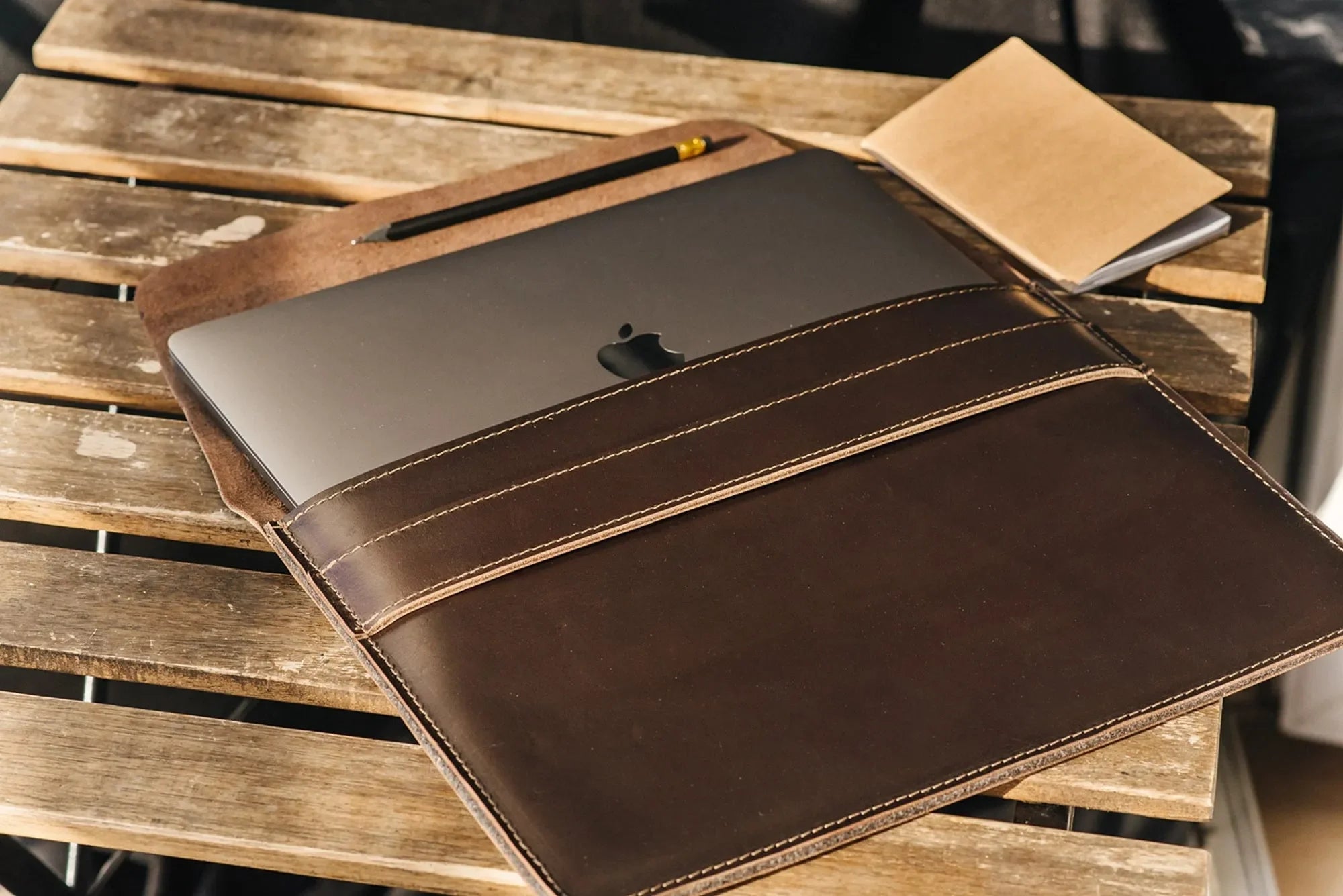 Timeless Leather MacBook Sleeve – All Sizes with Felt Lining